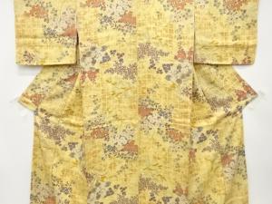 草花模様　小紋着物